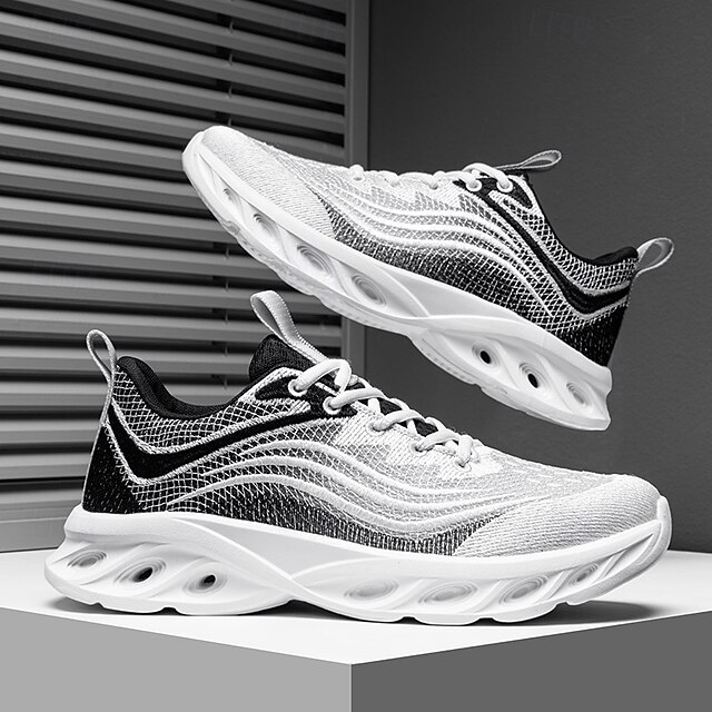 🔥Hot Sale🎁--50% OFF🎉Men's Classic Knit Sneakers with Wave Sole - Comfortable and Breathable, Perfect for Casual Wear
