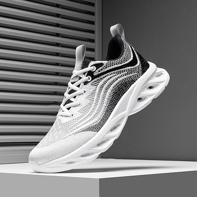 🔥Hot Sale🎁--50% OFF🎉Men's Classic Knit Sneakers with Wave Sole - Comfortable and Breathable, Perfect for Casual Wear