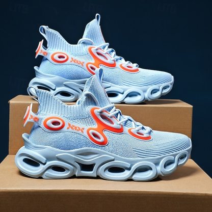 🔥Hot Sale🎁--50% OFF🎉Men's Futuristic Sneakers, High-Tech Design with Flexible Mesh Upper and Unique Bubble Sole, Ideal for Urban Style and Casual Outings