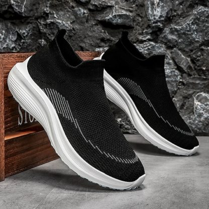 ⏰Promotion - 70% OFF🔥Men's Lightweight Slip-On Sneakers | Breathable Flyknit Upper with Comfortable Sole for Casual and Sport Activities