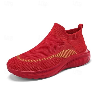 ⏰Promotion - 70% OFF🔥Men's Lightweight Slip-On Sneakers | Breathable Flyknit Upper with Comfortable Sole for Casual and Sport Activities