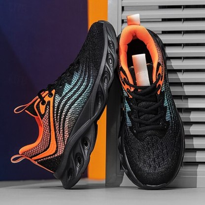 🔥Hot Sale🎁--50% OFF🎉Men's Classic Knit Sneakers with Wave Sole - Comfortable and Breathable, Perfect for Casual Wear