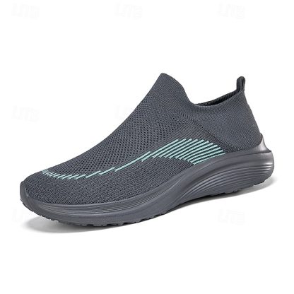 ⏰Promotion - 70% OFF🔥Men's Lightweight Slip-On Sneakers | Breathable Flyknit Upper with Comfortable Sole for Casual and Sport Activities