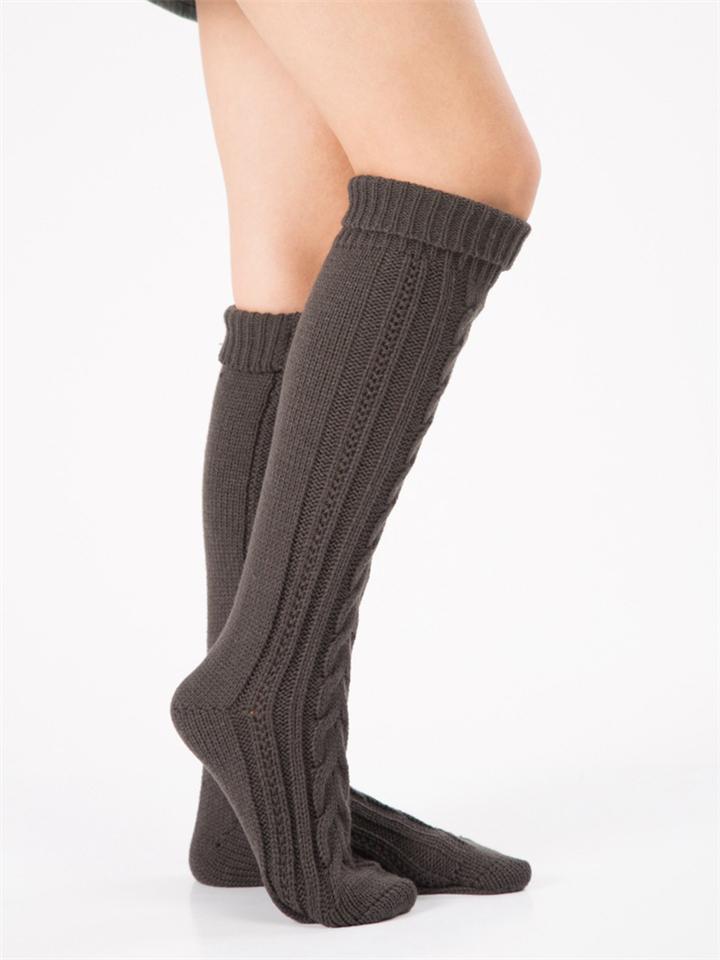 Women Warm Cable Knit Knee-Socks
