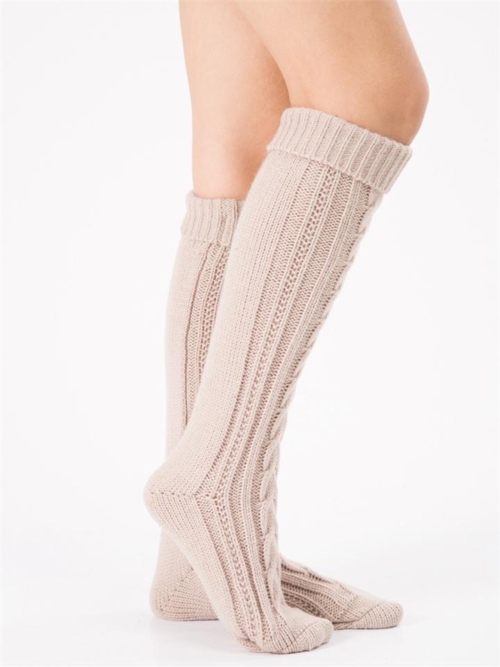 Women Warm Cable Knit Knee-Socks