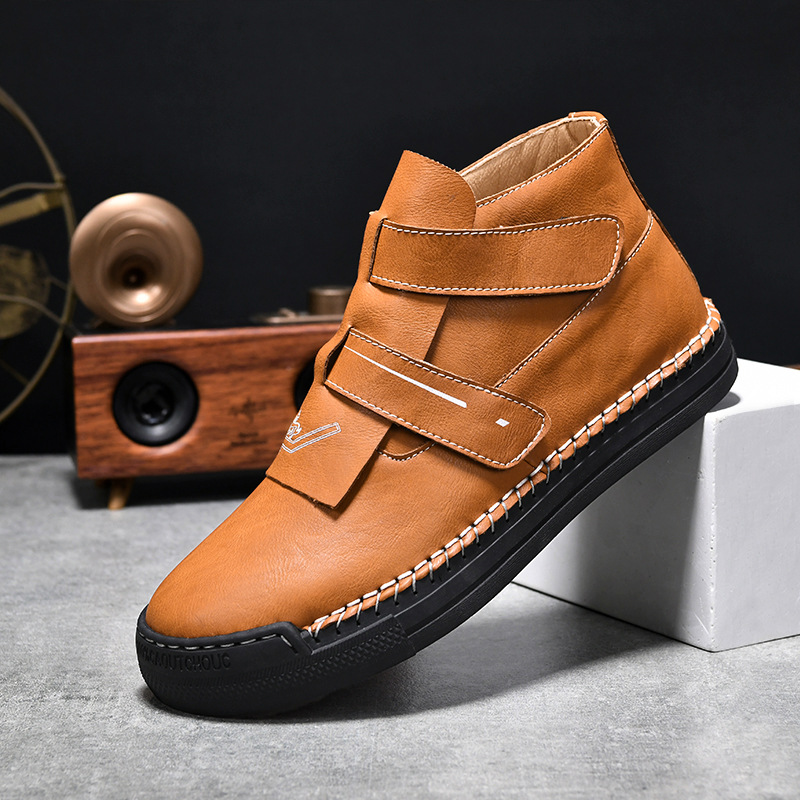 New Comfortable Martin Boots Velcro Mens Boots Handmade Casual Shoes