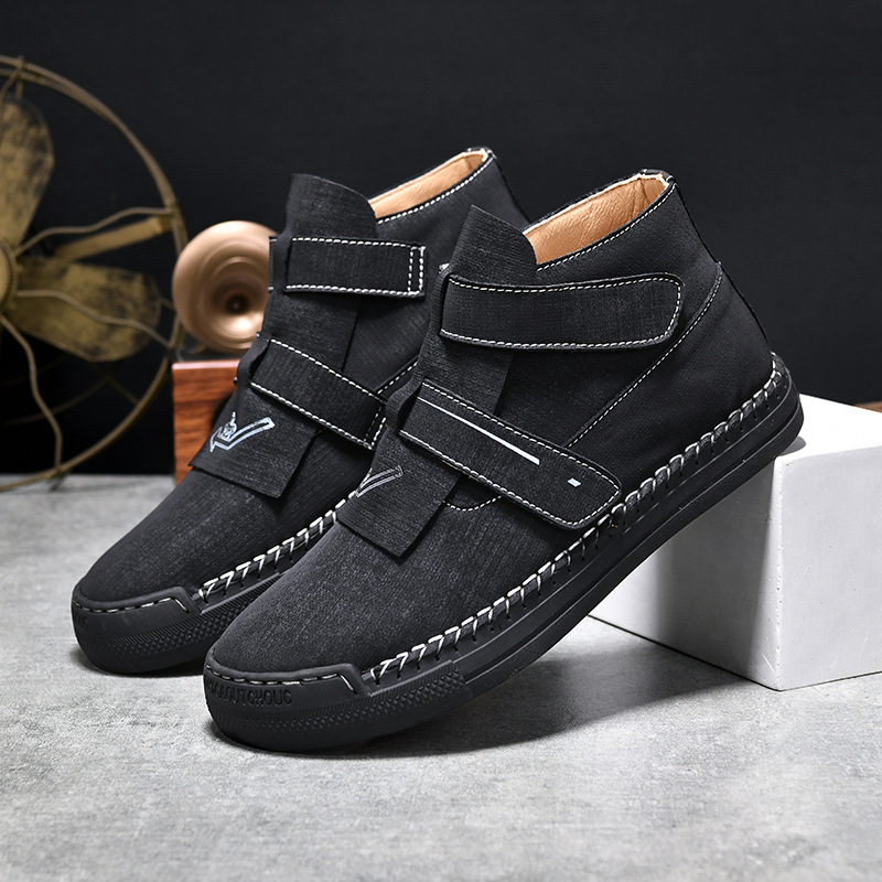 New Comfortable Martin Boots Velcro Mens Boots Handmade Casual Shoes