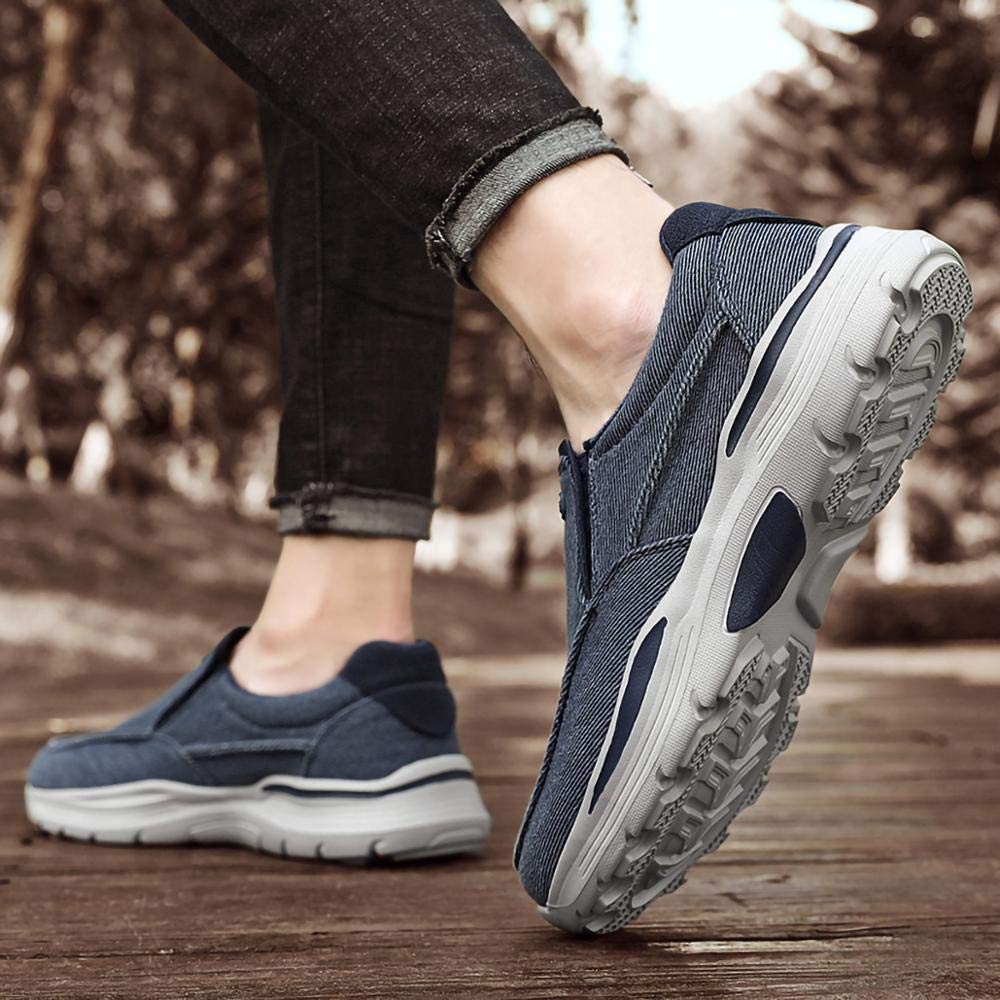 Loafers-for Men-Slip On-Walking Shoes-Sneakers - Comfort Driving Shoes for Male Spring Breathable Wide Mens Canvas Shoes