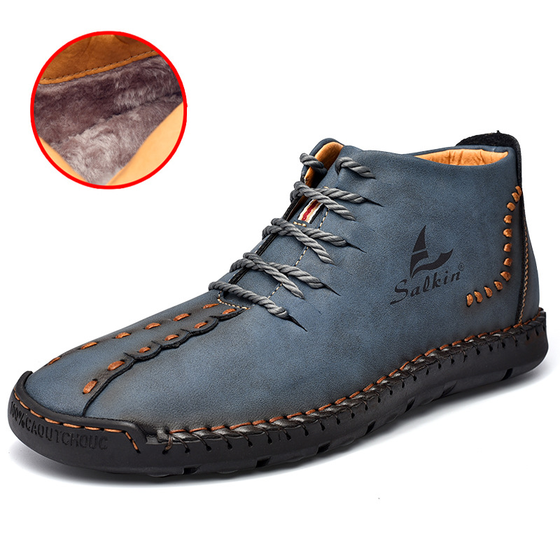 ??Last day deals 70% OFF??Men's Casual Leather Lightweight Warm Arch Support Non-Slip Driving Boots