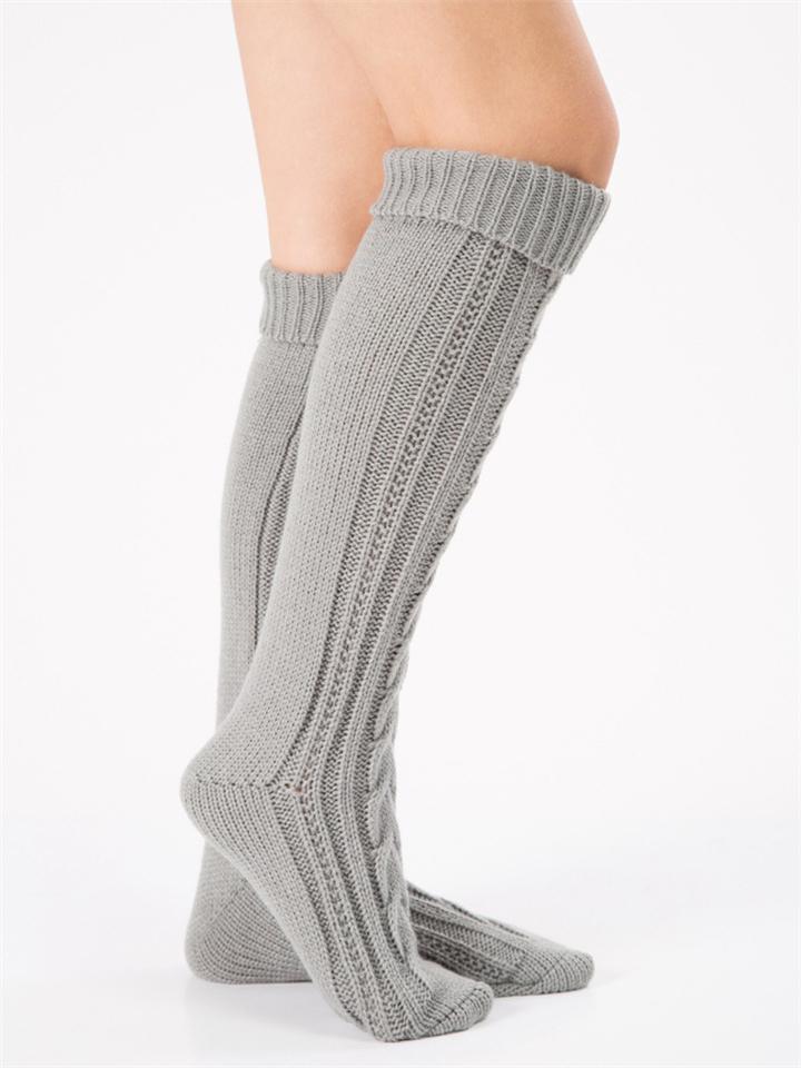 Women Warm Cable Knit Knee-Socks