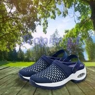 Women's Summer Breathable Mesh Air Cushion Outdoor Walking Slippers Orthopedic Walking Sandals