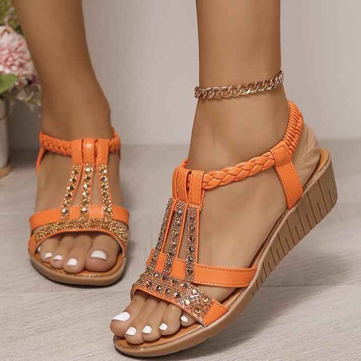 ??Last Day Promotion 50% OFF - Women's New Summer Rhinestone Open Toe Orthopaedic Sandals
