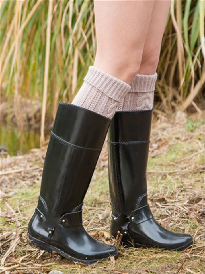 Women Warm Cable Knit Knee-Socks