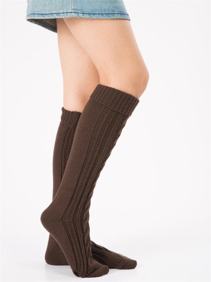 Women Warm Cable Knit Knee-Socks