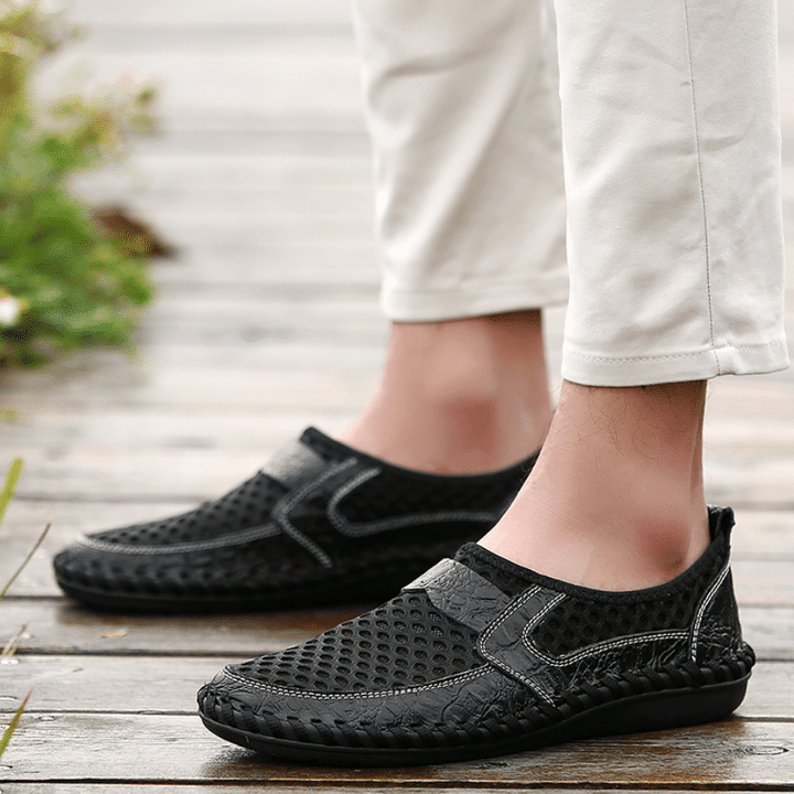 Men Loafers Breathable Mesh Outdoor Slip On Casual Summer Shoes