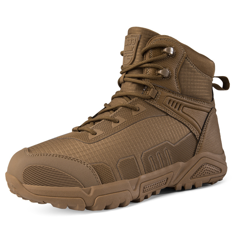Men's Waterproof Military Tactical Work Boots Leather Motorcycle Combat Boots Lightweight Non-Slip Hiking Boots for Men