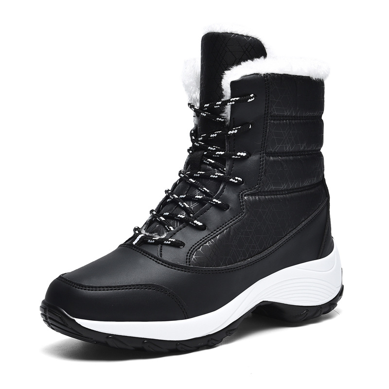 Waterproof Winter Women Shoes Snow Boots Fur-lined Warm Slipon Casual Ankle Size