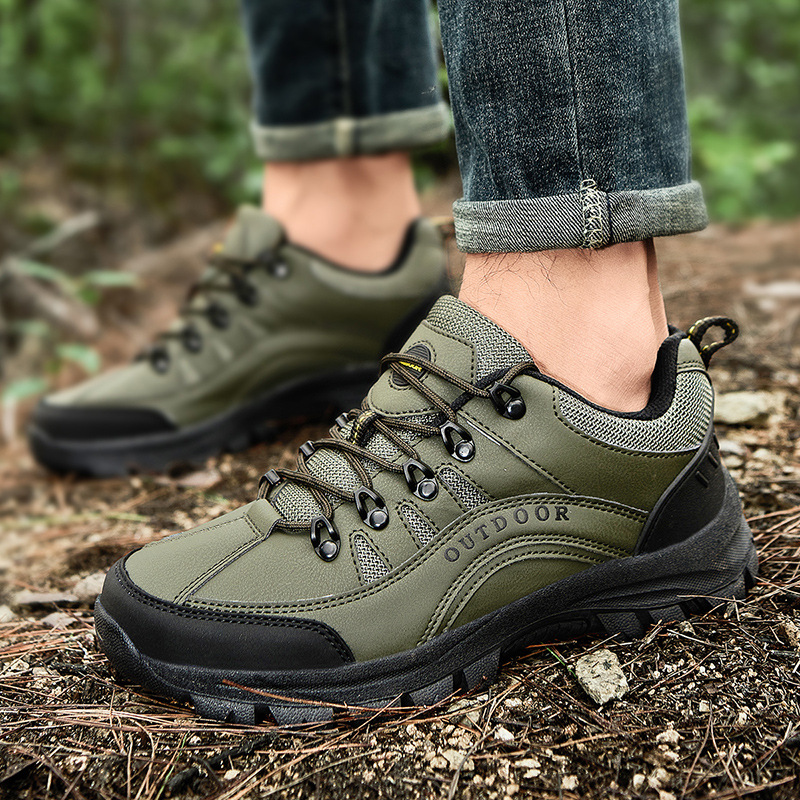 Men-Casual Walking Shoes Fashion Autumn Men Hiking Shoes Non Slip Soles Thick Bottom Mesh Breathable Casual Lace Up