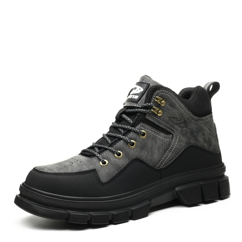 New Arrival Fashion Men's Safety Boots, Rubber Anti-Wear Lightweight Work Shoes With Anti-Smashing And Puncture-Proof Features