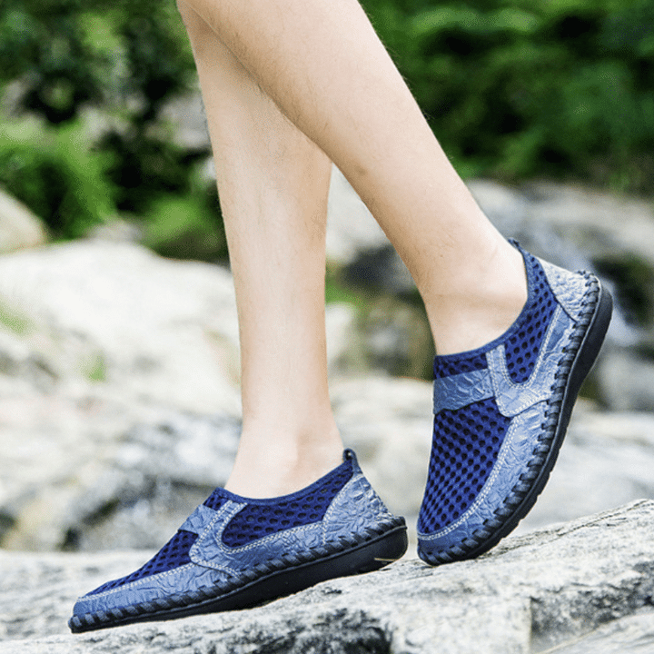 Men Loafers Breathable Mesh Outdoor Slip On Casual Summer Shoes