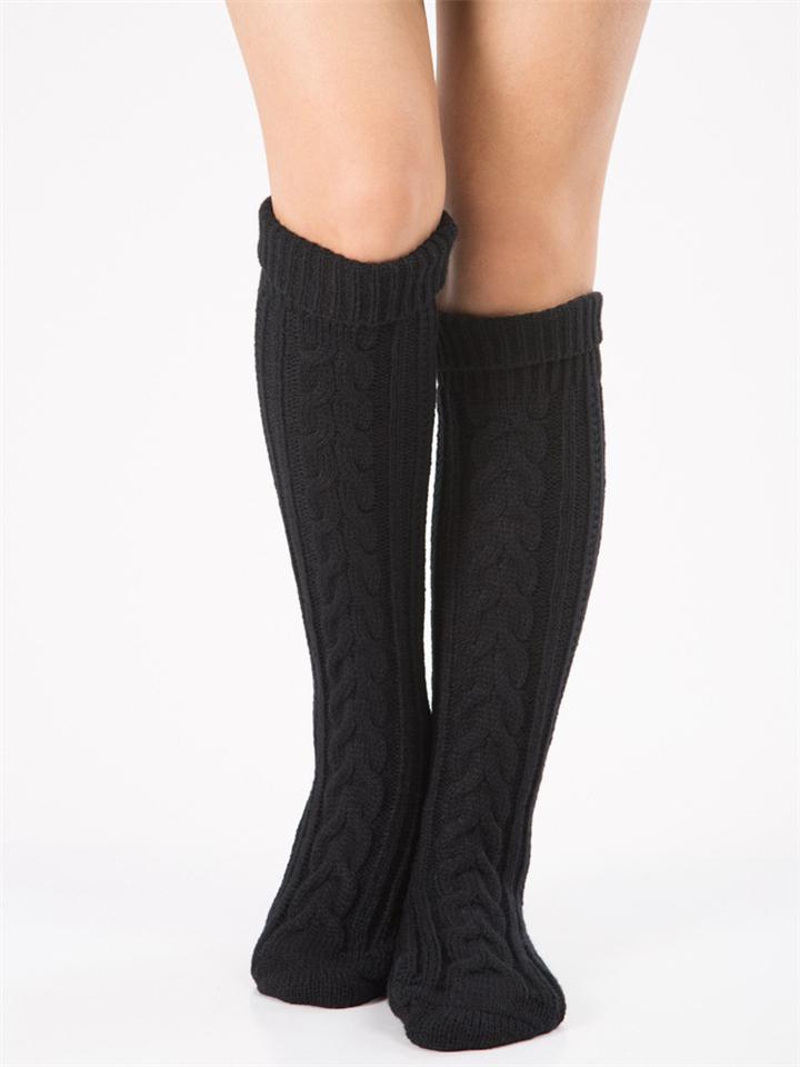 Women Warm Cable Knit Knee-Socks