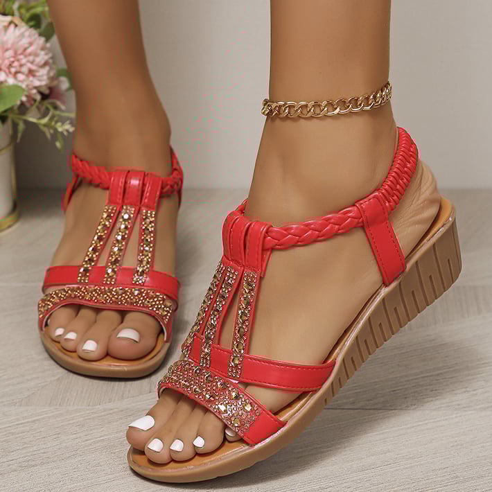 ??Last Day Promotion 50% OFF - Women's New Summer Rhinestone Open Toe Orthopaedic Sandals