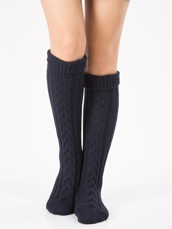 Women Warm Cable Knit Knee-Socks