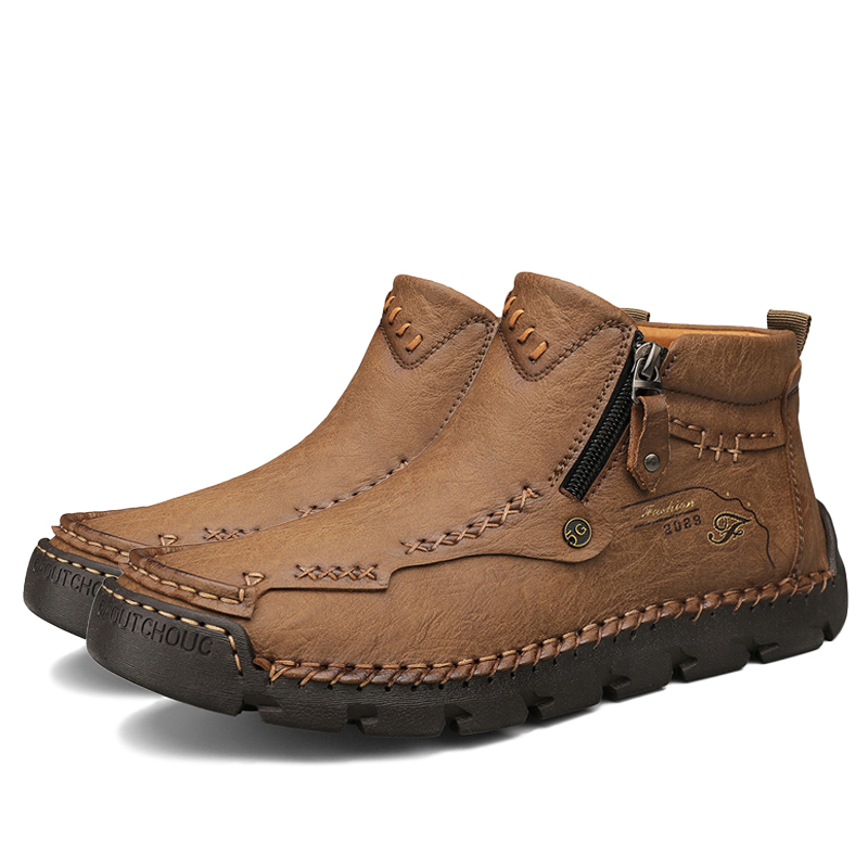 ??Last day deals 70% OFF??Men's Casual Handmade Leather Non-slip Arch Support Boots - Prevent Foot Diseases