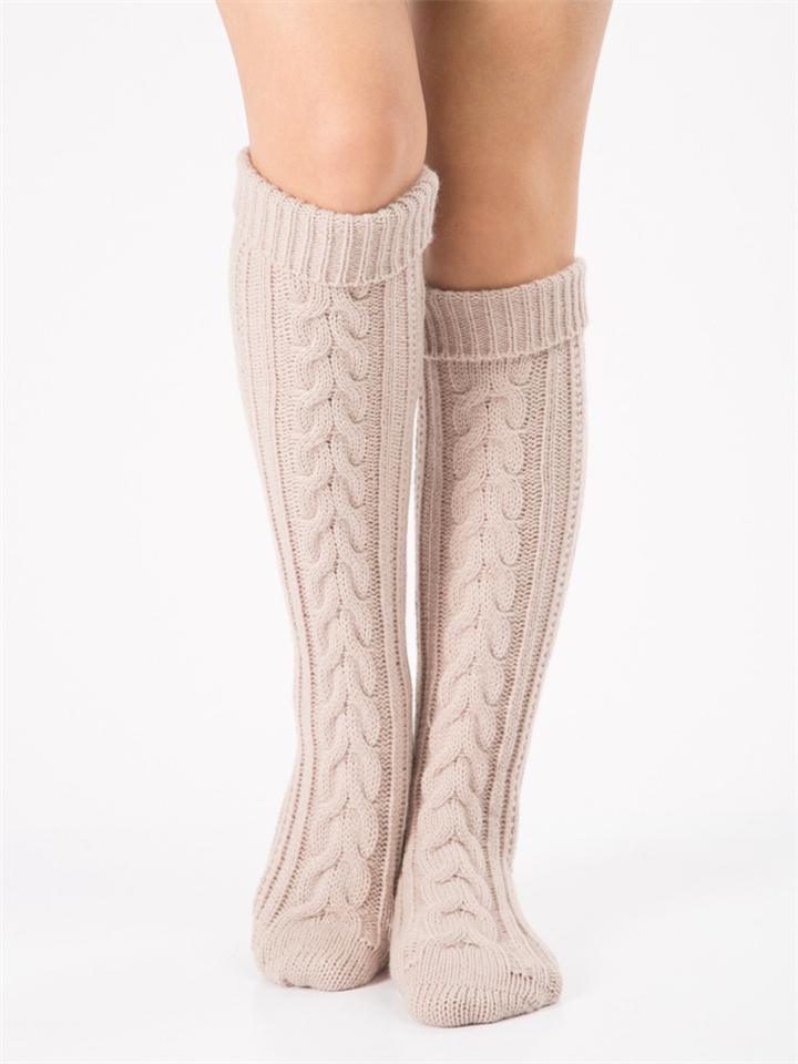 Women Warm Cable Knit Knee-Socks