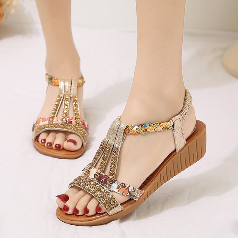 ??Last Day Promotion 50% OFF - Women's New Summer Rhinestone Open Toe Orthopaedic Sandals