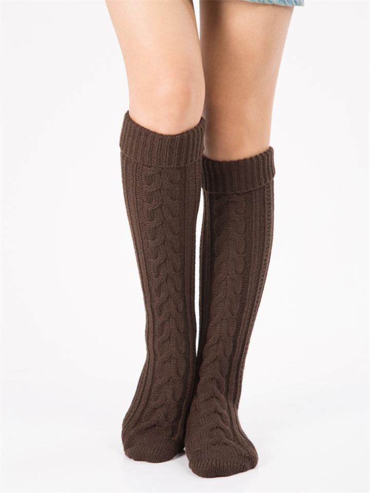 Women Warm Cable Knit Knee-Socks