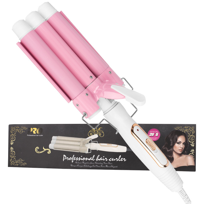 Three-Tube Hair Curler Egg Roll 25mm Water Ripple Hair Curler Plywood