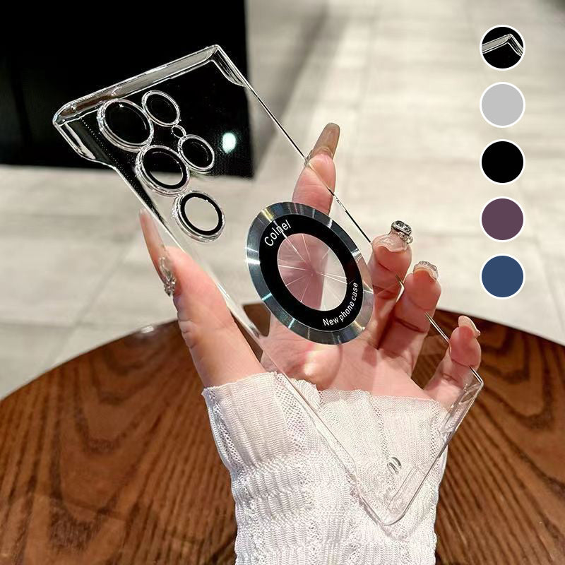 Ultra-thin Transparent Phone Case with Magnetic Ring for Samsung