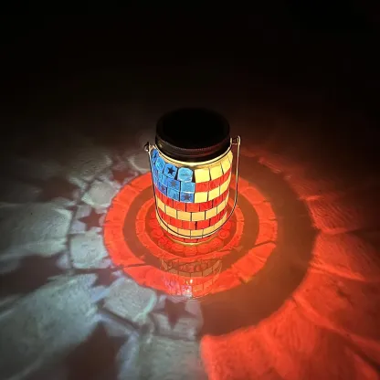 Colorful Mosaic Solar Lanterns, USA Flag Solar Light