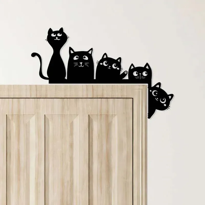 Metal Adorable Cat Door Topper yocowell