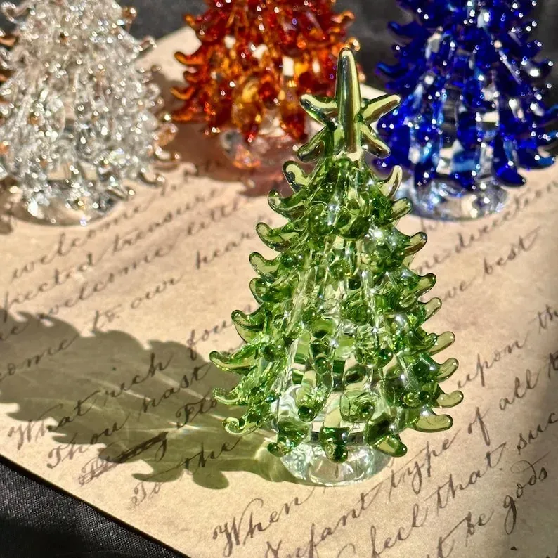 Handmade Glass Christmas Tree Statue