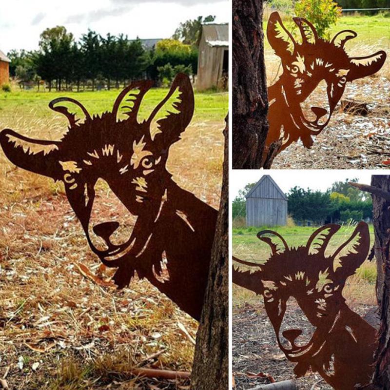 Garden Farm Peep Animals Metal Artwork Decoration
