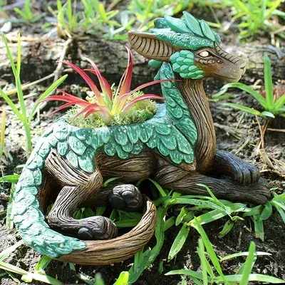 🦖Sculptural Dragon Planter
