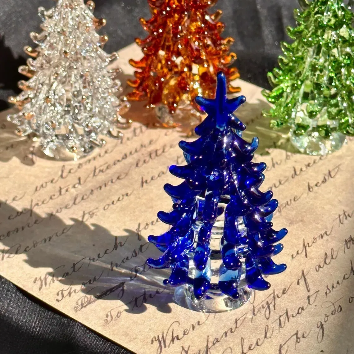 Handmade Glass Christmas Tree Statue