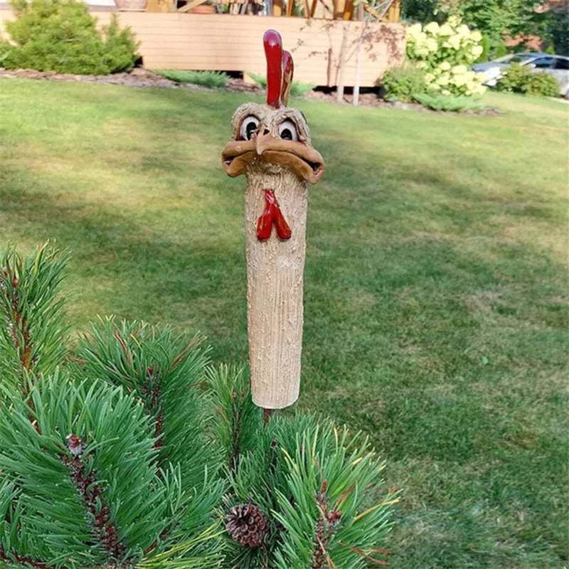 Funny Garden Hidden Chicken Statue Decoration