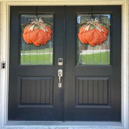 Handmade Halloween Pumpkin Wreath For Front Door