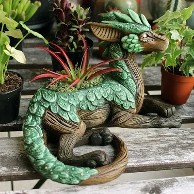🦖Sculptural Dragon Planter