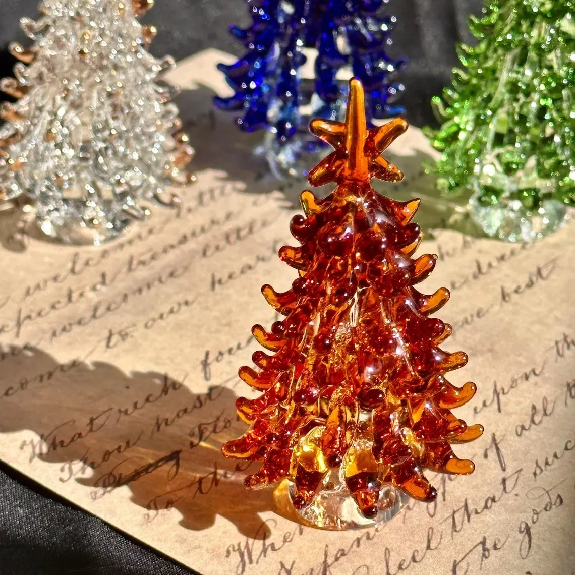 Handmade Glass Christmas Tree Statue