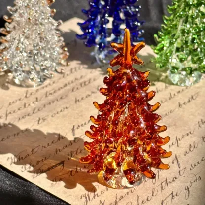 Handmade Glass Christmas Tree Statue