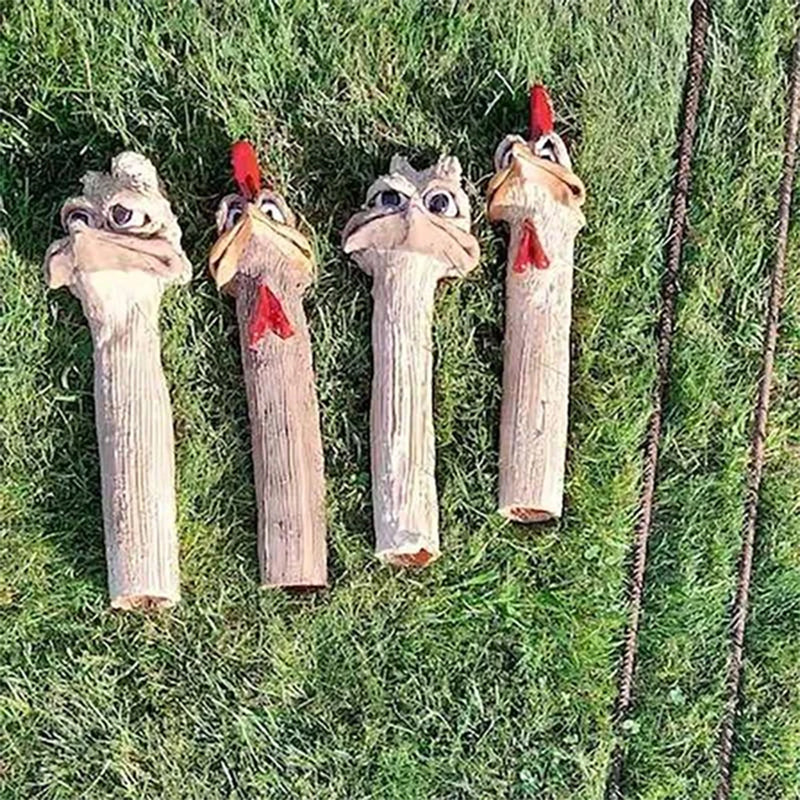 Funny Garden Hidden Chicken Statue Decoration