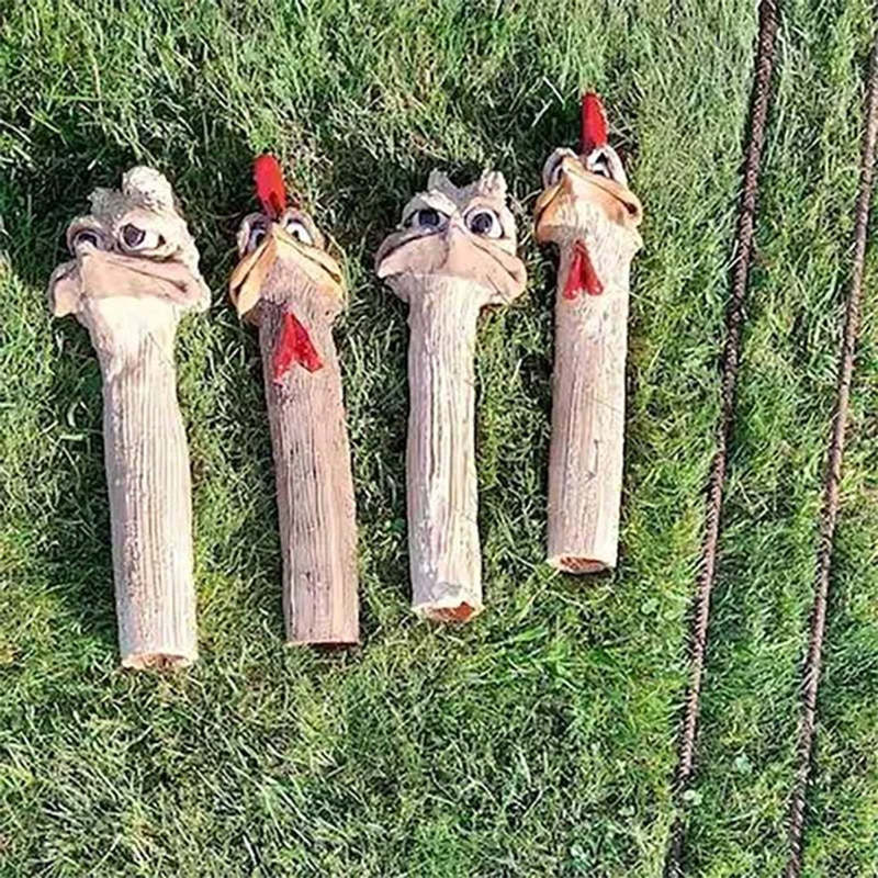 Funny Garden Hidden Chicken Statue Decoration