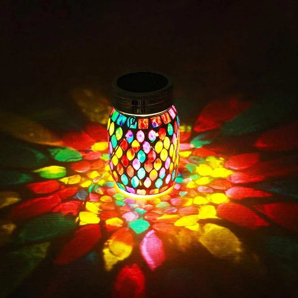 Colorful Mosaic Solar Lanterns, USA Flag Solar Light