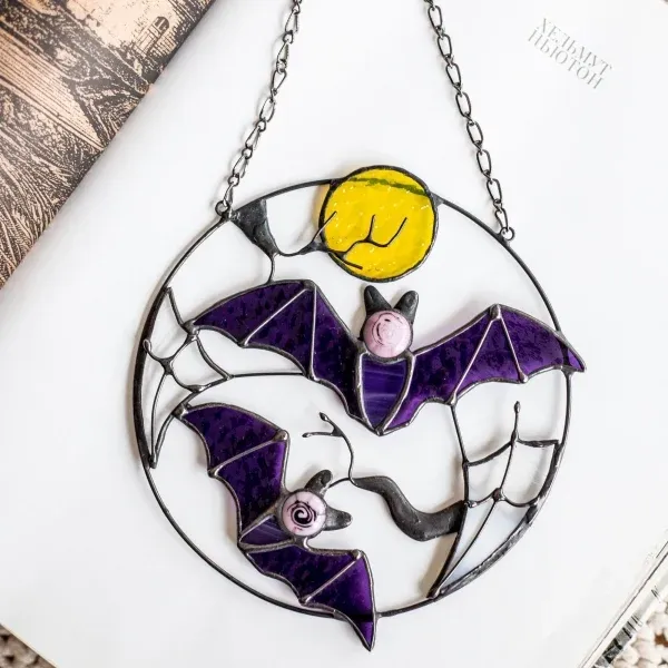🦇Gothic Bat Moon Suncatcher🌙
