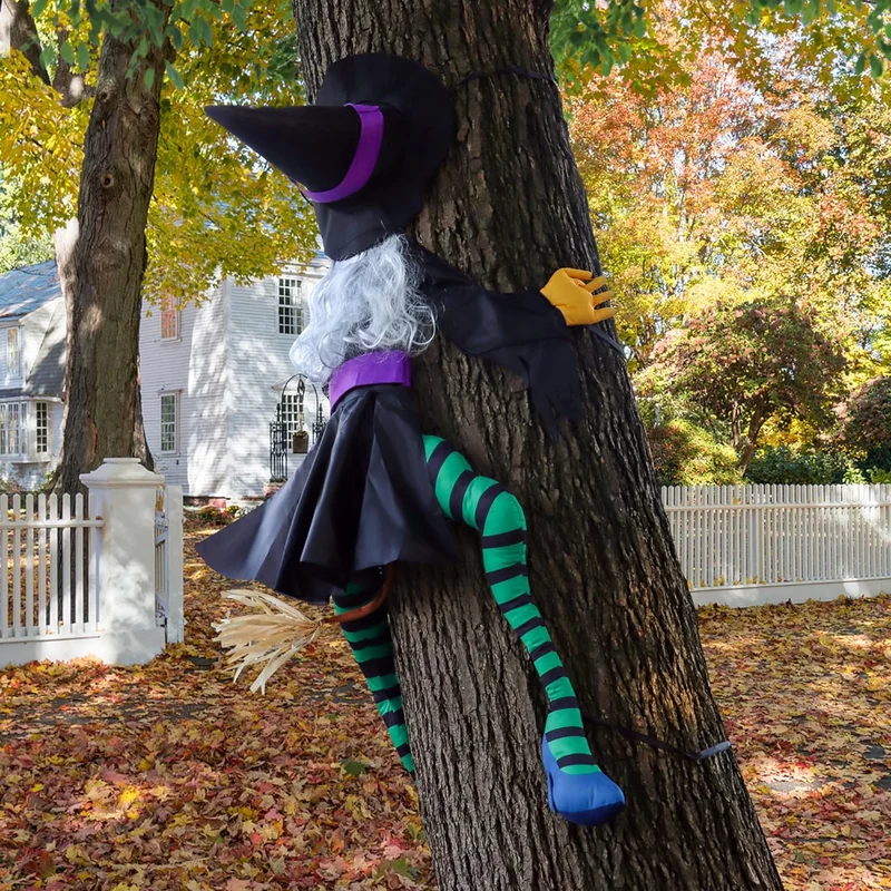 🎩Flying Witch Halloween Decoration - Witch Crashes into Tree