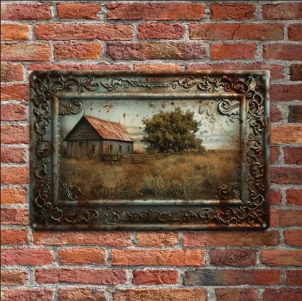 Vintage Chicken & Fresh Eggs Metal Sign